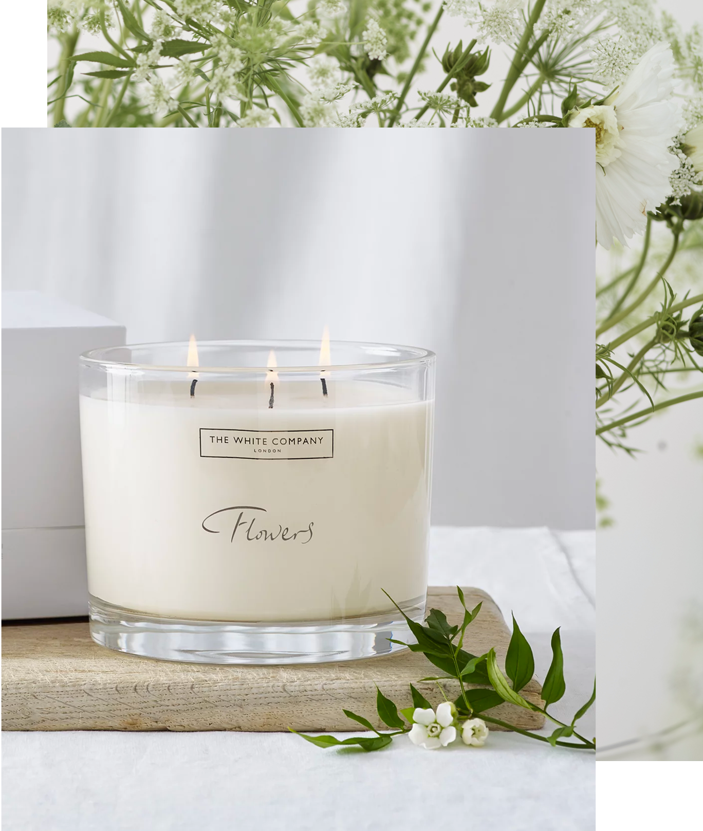 flowers large candle