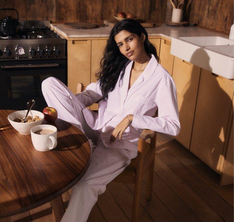 chalk-stripe cotton pyjama bottoms