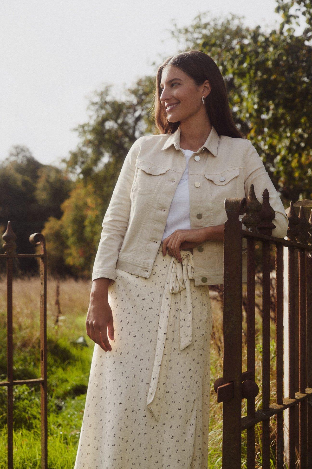 floral print a-line midi skirt