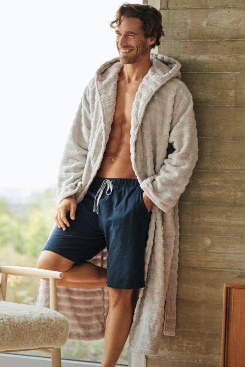 unisex hooded ribbed hydrocotton robe