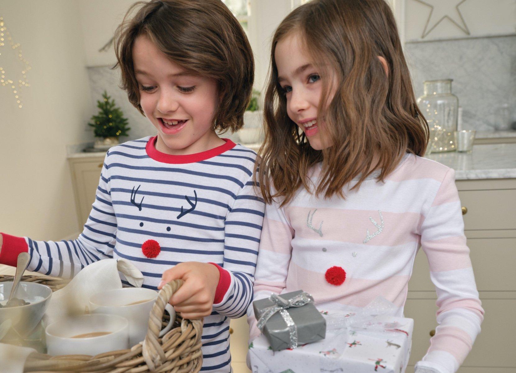 blue slim fit jingles reindeer pajamas