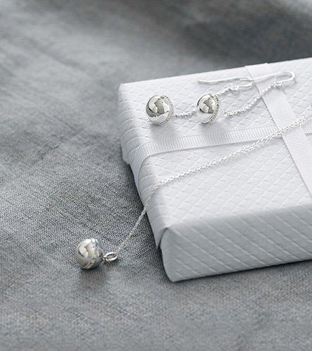 silver plated orb earrings