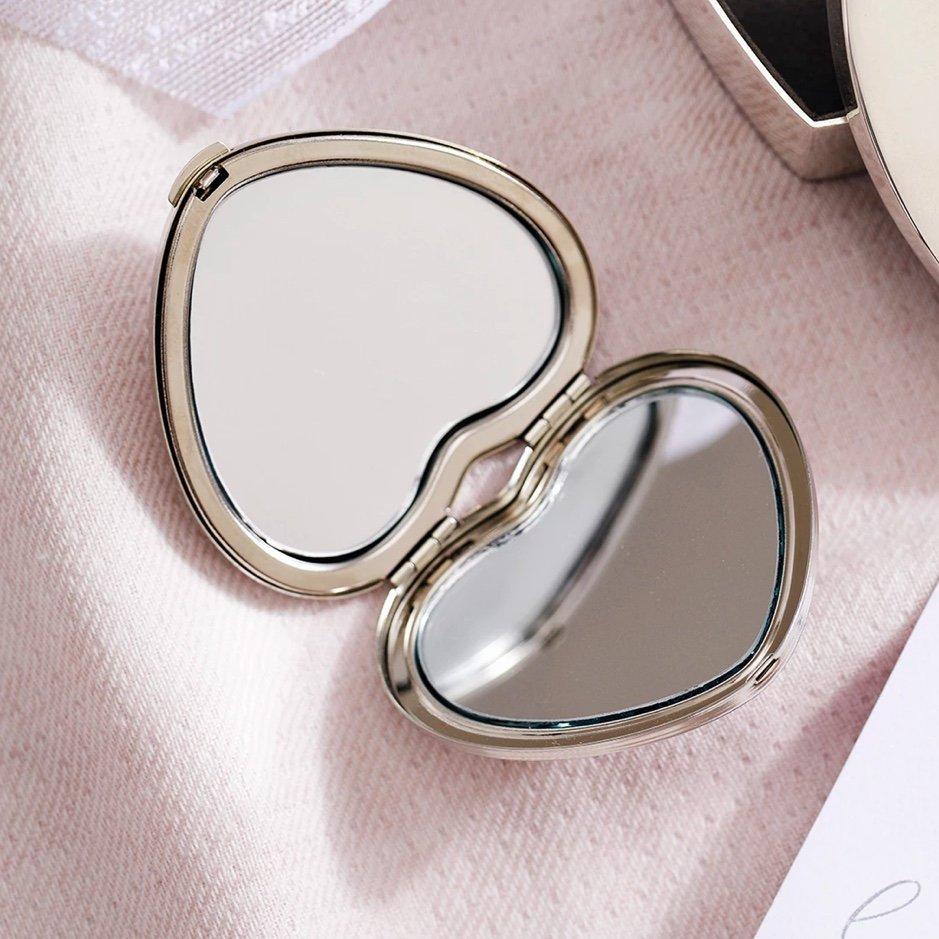 heart compact mirror