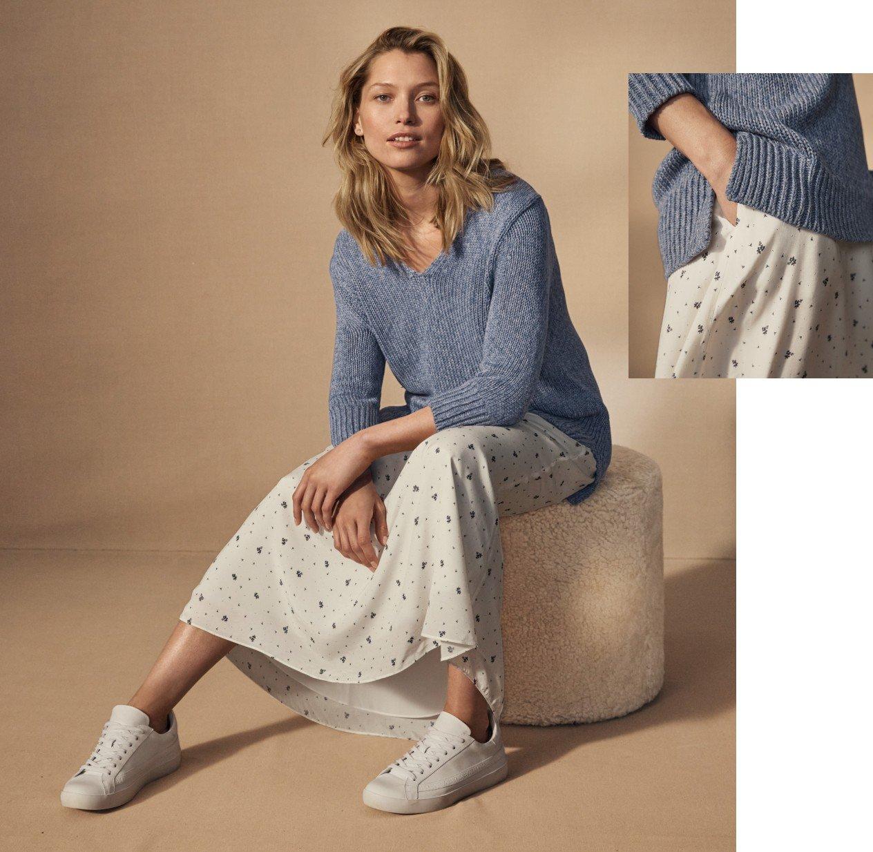 cotton v-neck jumper