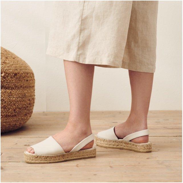 leather sling-back espadrilles