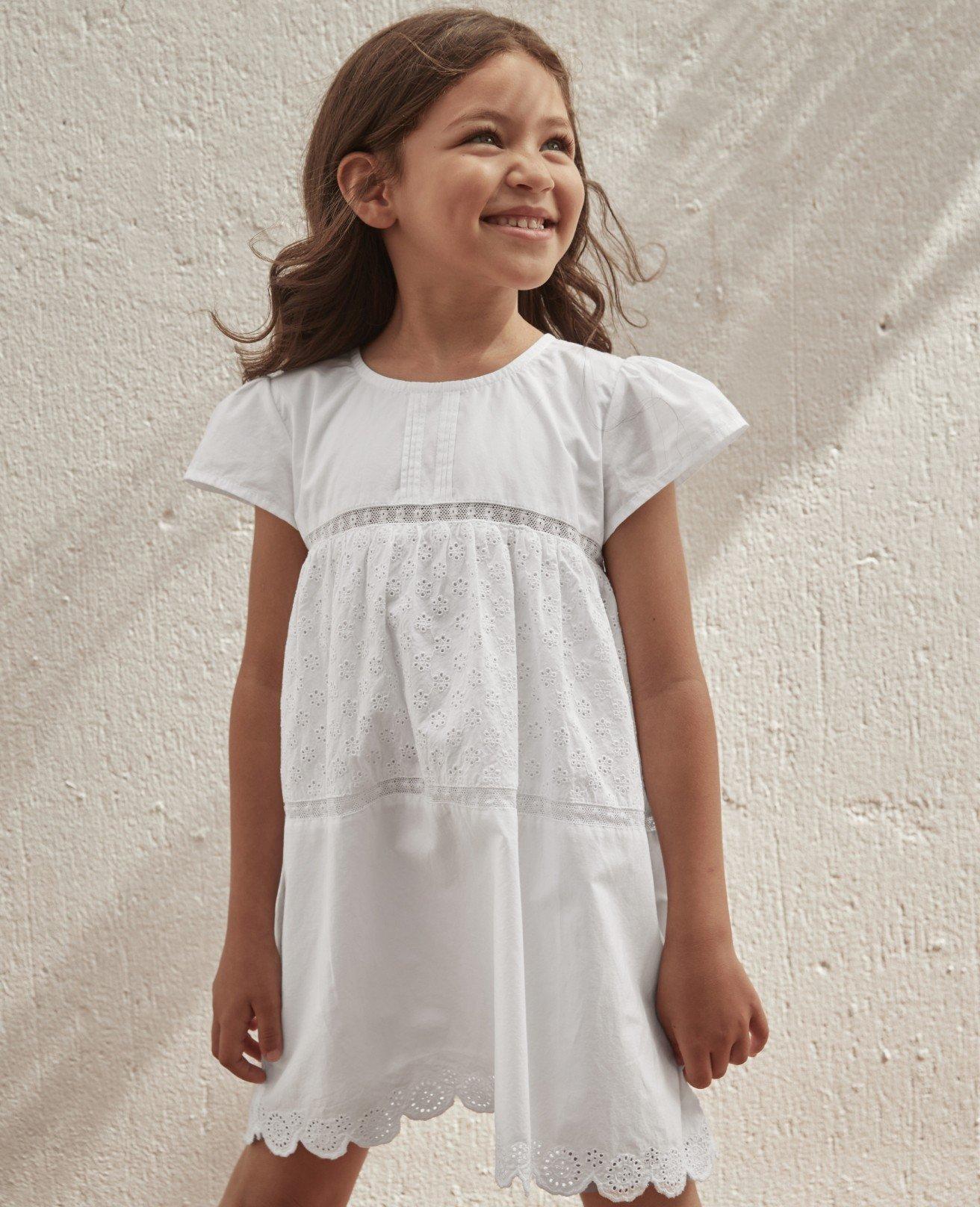 tiered lace-detail dress