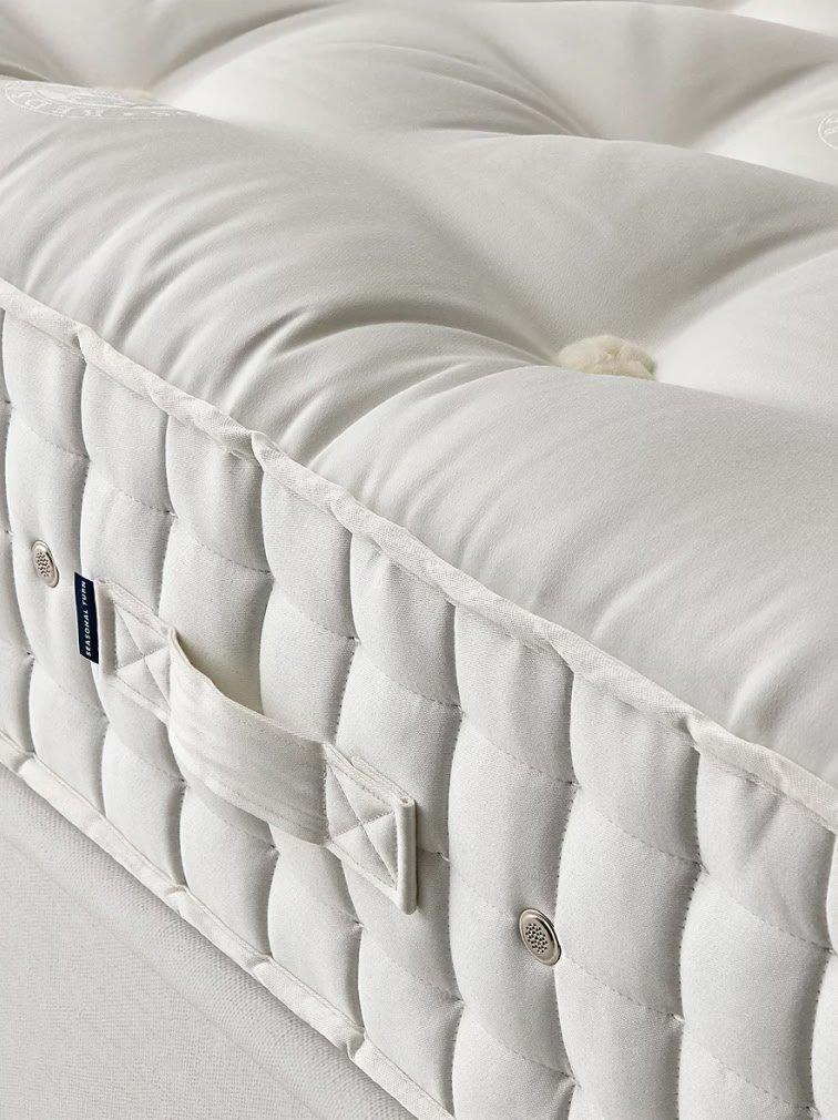 a close up of a mattress with a zipper on the side