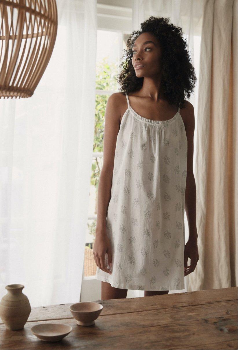 cotton faded floral nightie