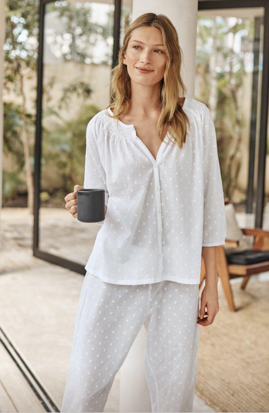 dobby-cotton boho pyjama set