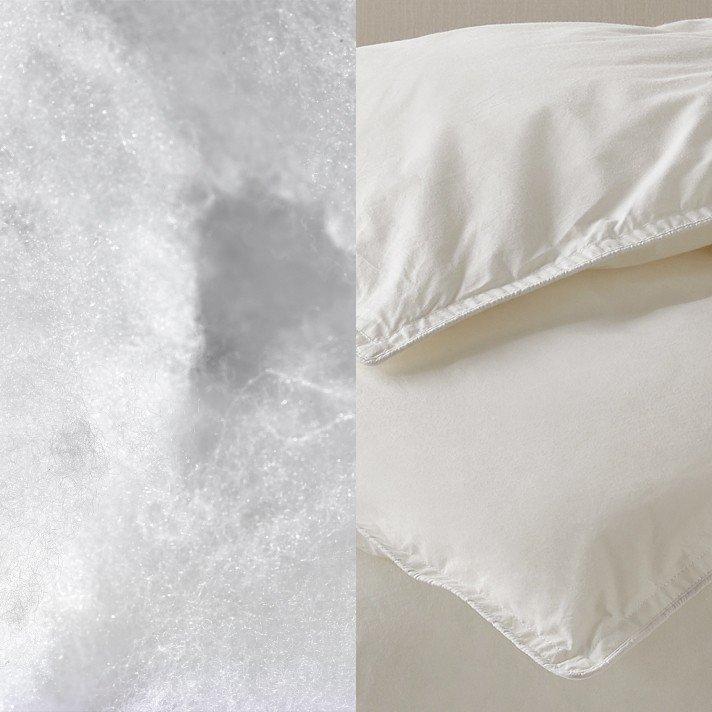 a white pillow and a white pillow case next to each other