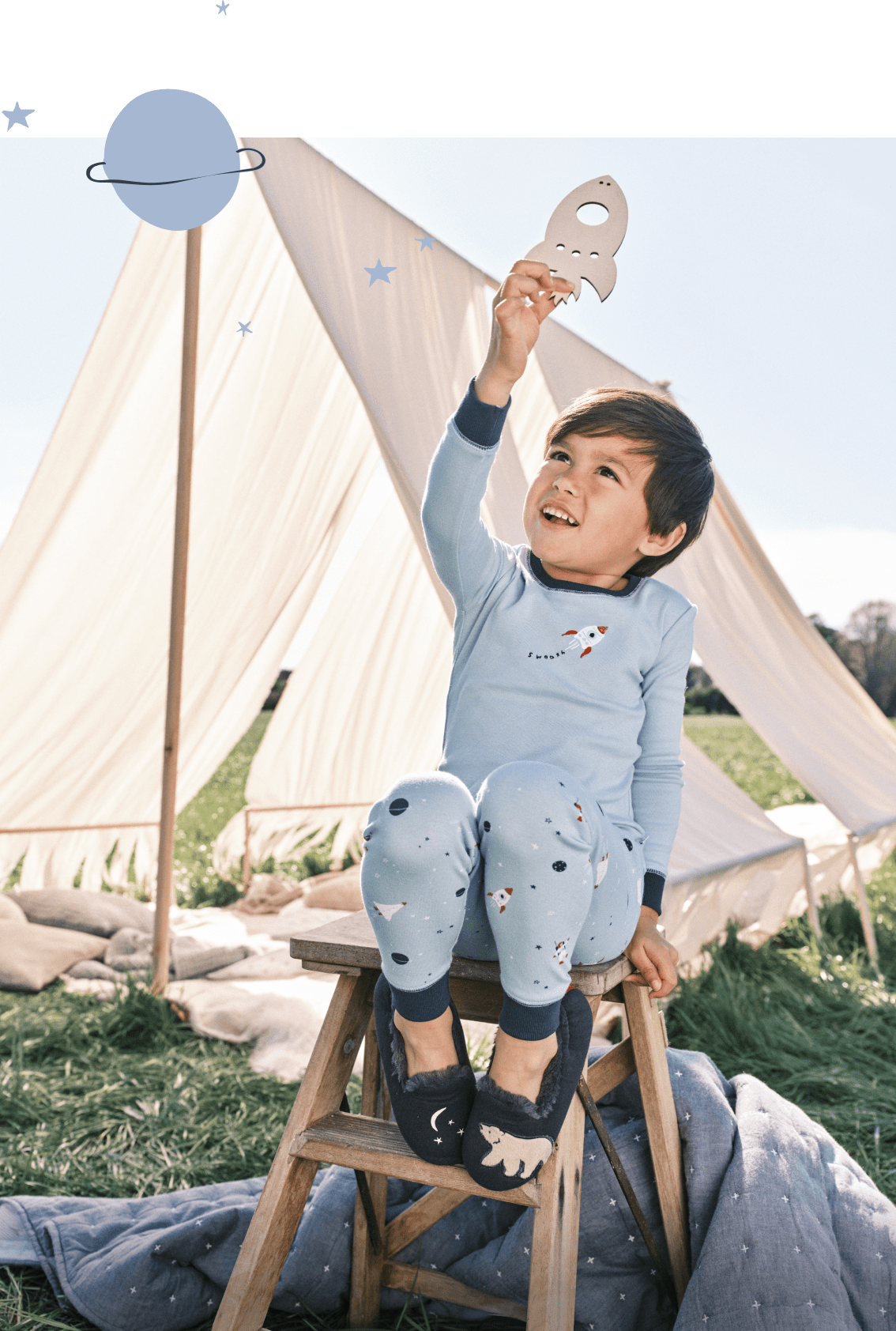 embroidered-rocket slim-fit pyjamas