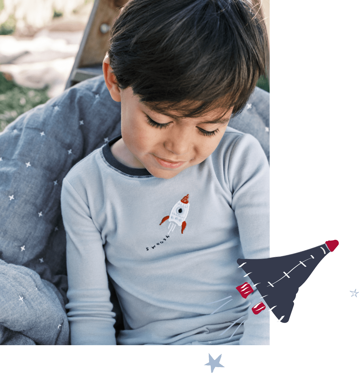 embroidered-rocket slim-fit pyjamas
