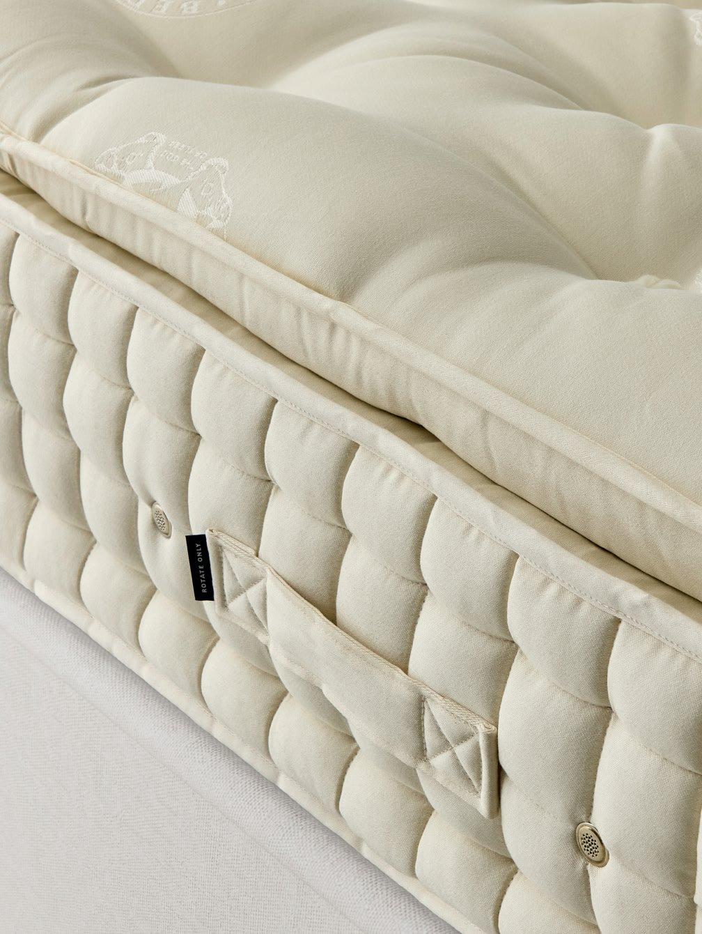 a close up of a mattress with a zipper on the side
