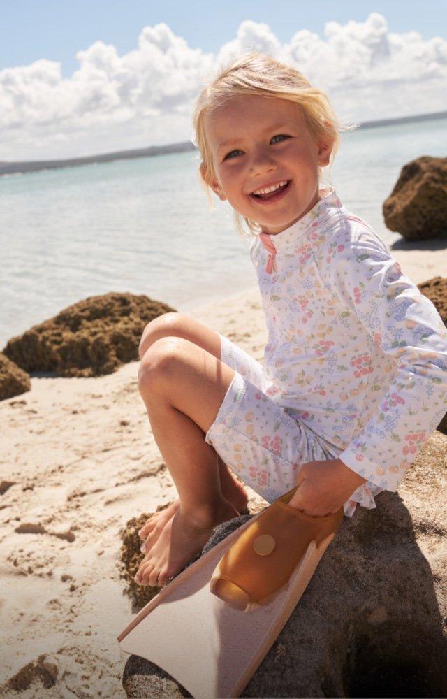 recycled-nylon ruffle surfsuit