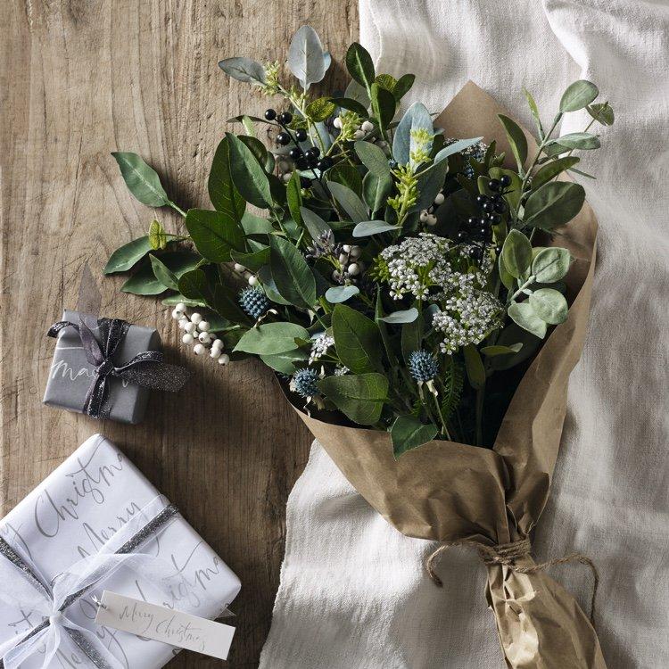 shop green and berry hand tied large bunch