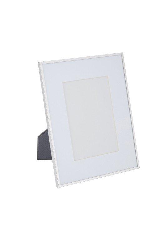 a white picture frame on a white background with a black frame