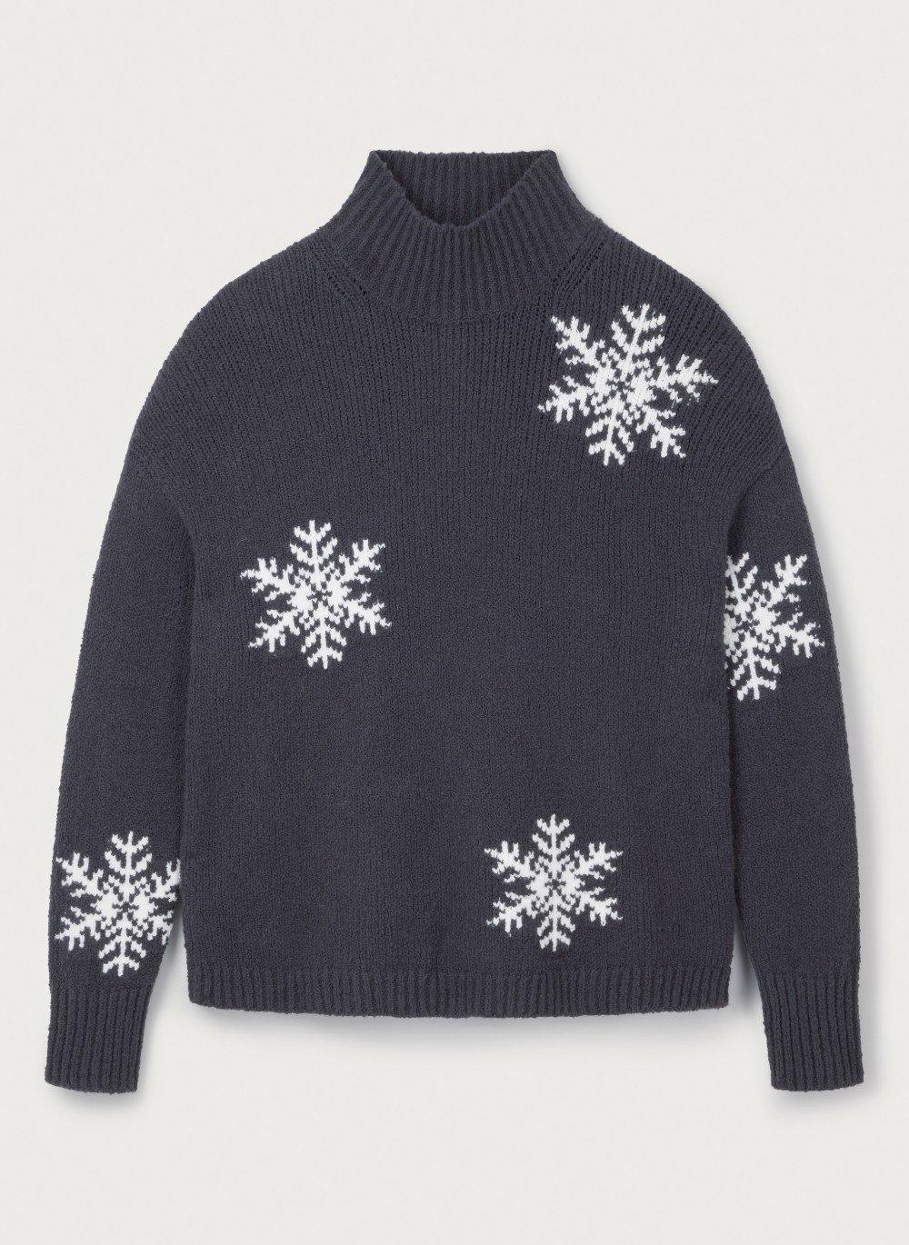 Snowflake Funnel Neck Jumper with Organic Cotton