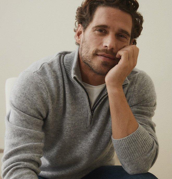 mens half zip sweater