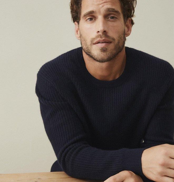 mens cashmere textured sweater