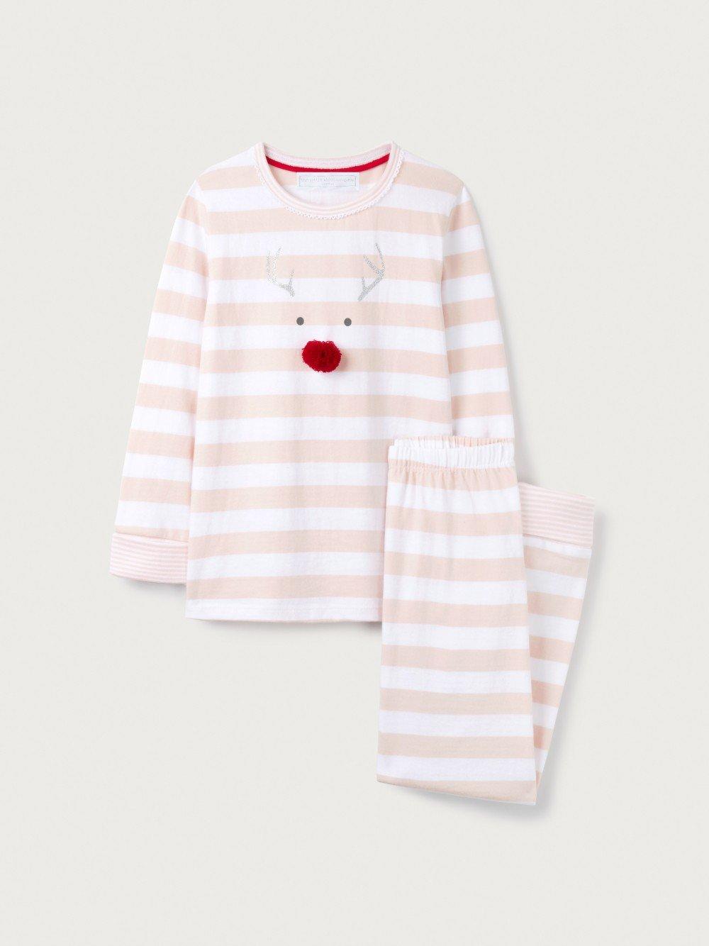 a baby pajama set with a reindeer on it