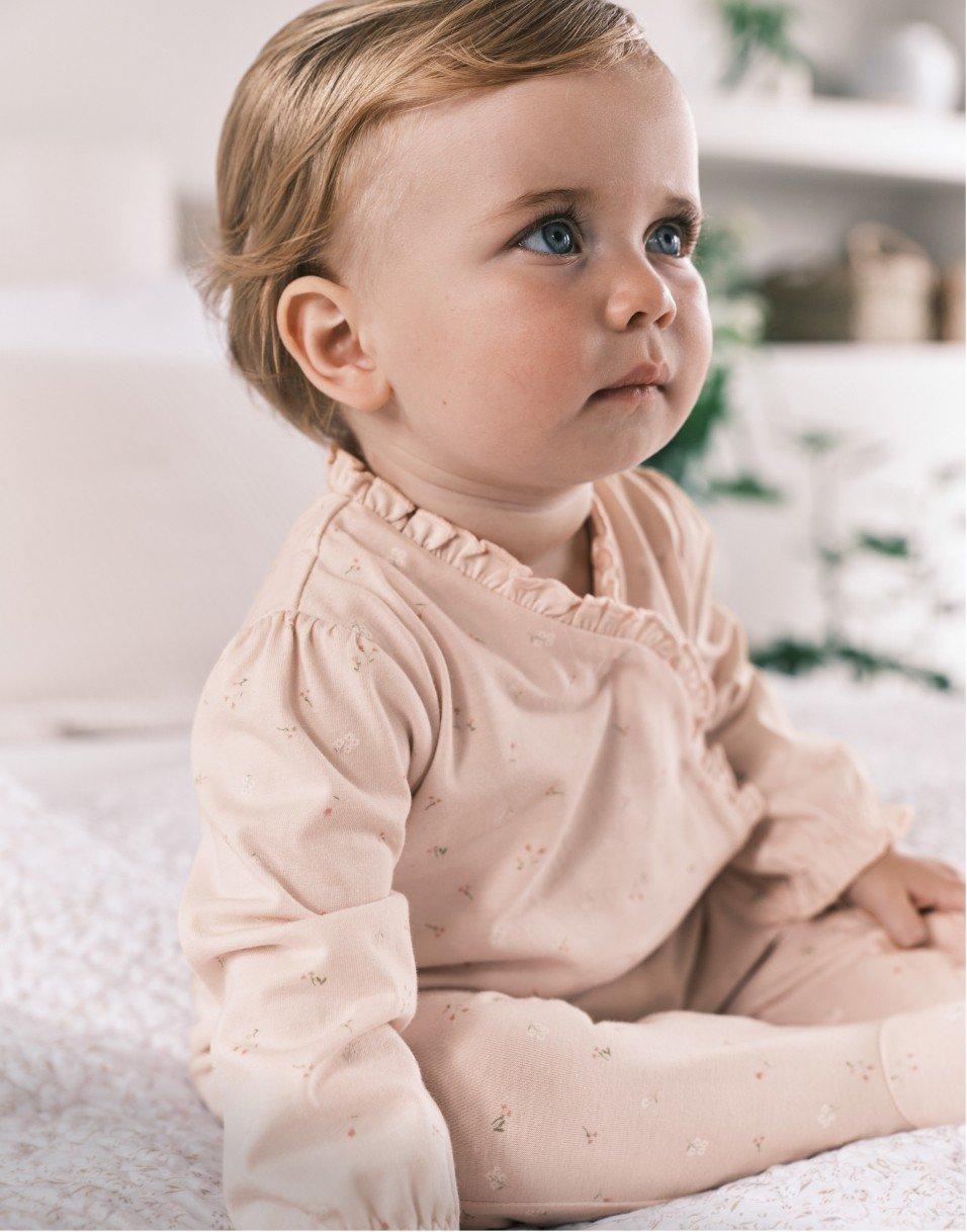 spring floral frill sleepsuit