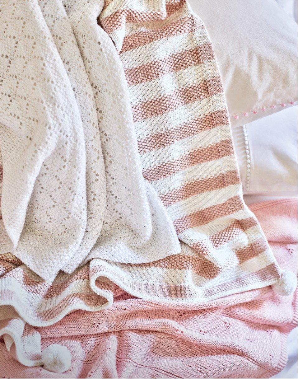 stripe cotton cashmere baby blanket