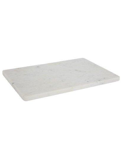 a white marble cutting board on a white background