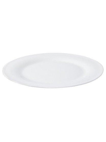 a white plate with a white rim on a white background