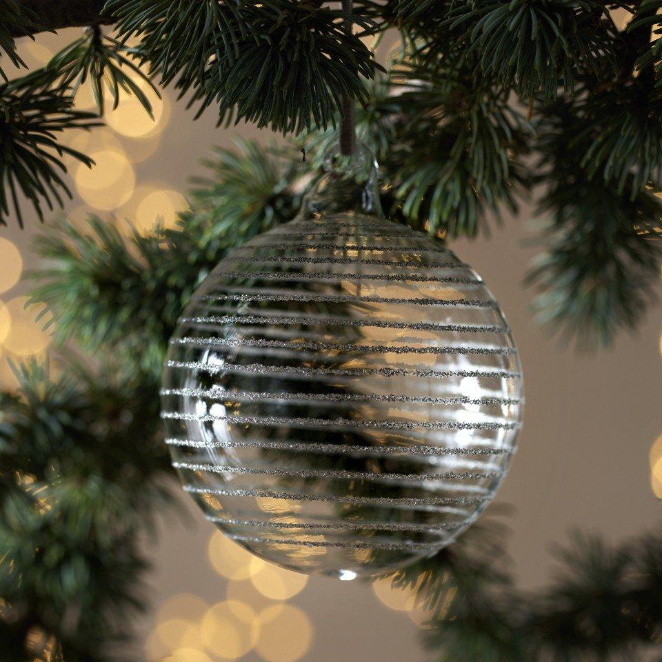 looped glitter glass bauble