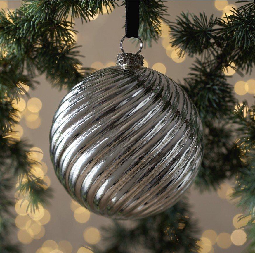 ultimate mercury swirled bauble - 12 cm