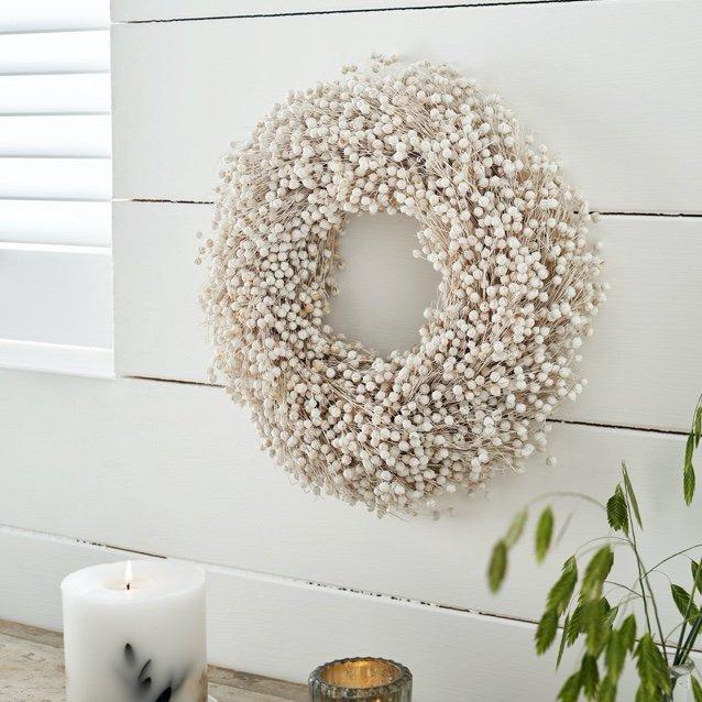 shop dried linum flower wreath 30cm