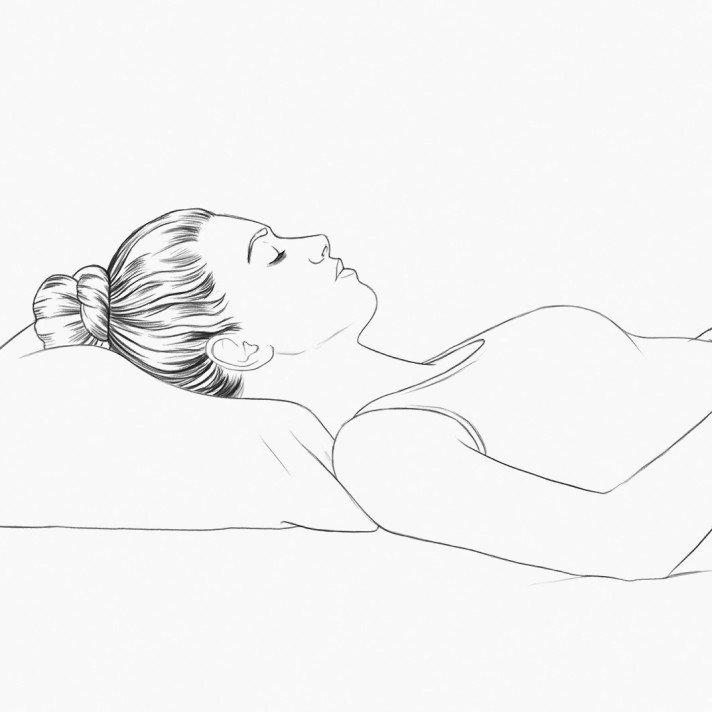 a drawing of a woman laying on her back with her legs crossed