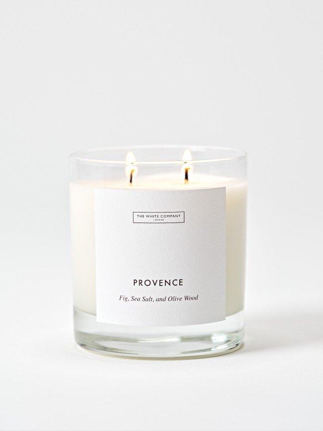 a candle with the words provence on it