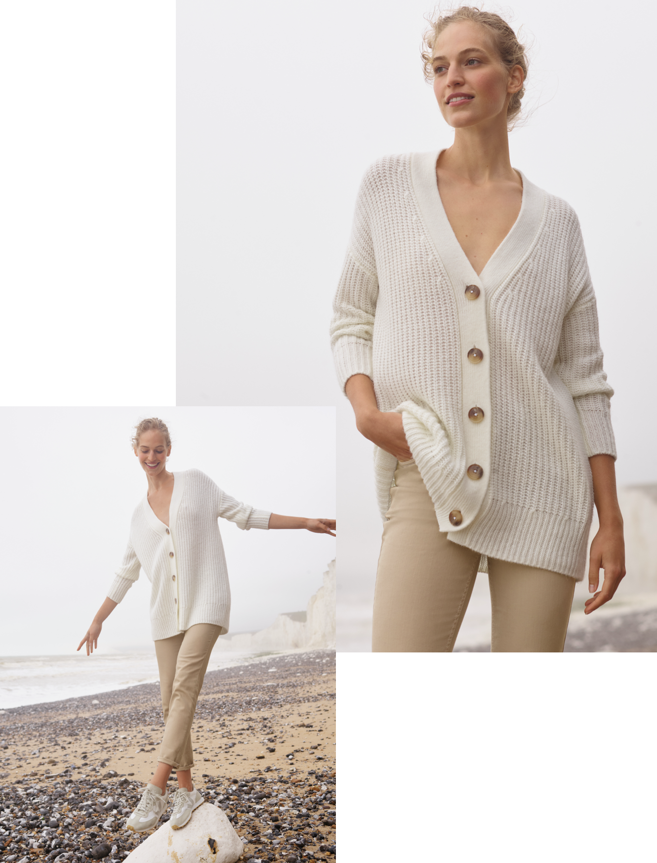 rib textured cardigan
