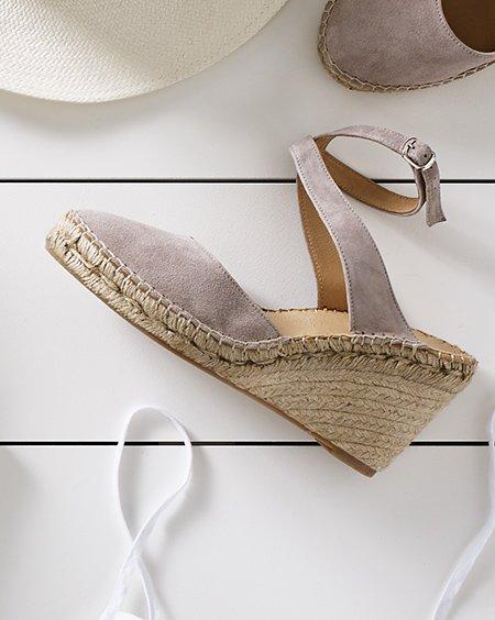 Suede Wedge Espadrilles