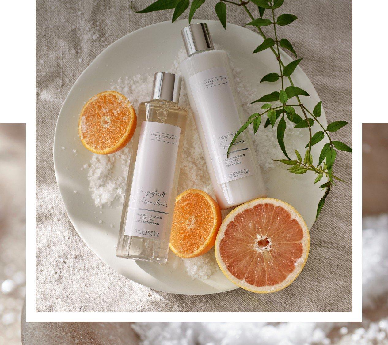 grapefruit & mandarin bath & shower gel