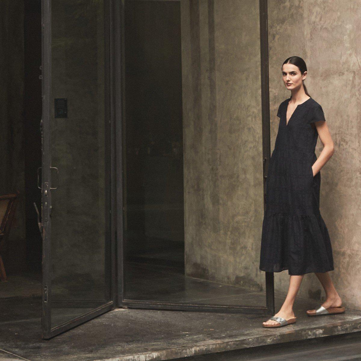 broderie tiered dress