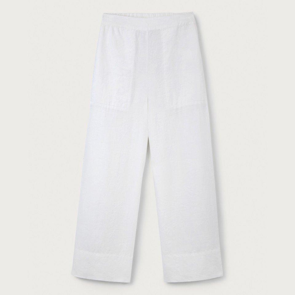 wide leg cropped linen trousers