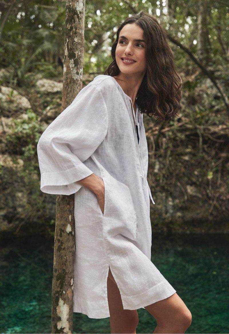 linen kimono sleeve beach cover up