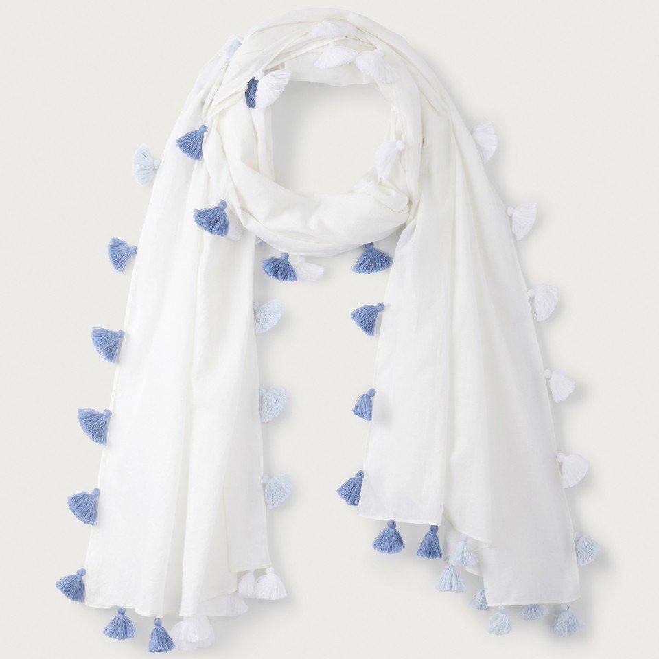 organic cotton ombre tassel scarf