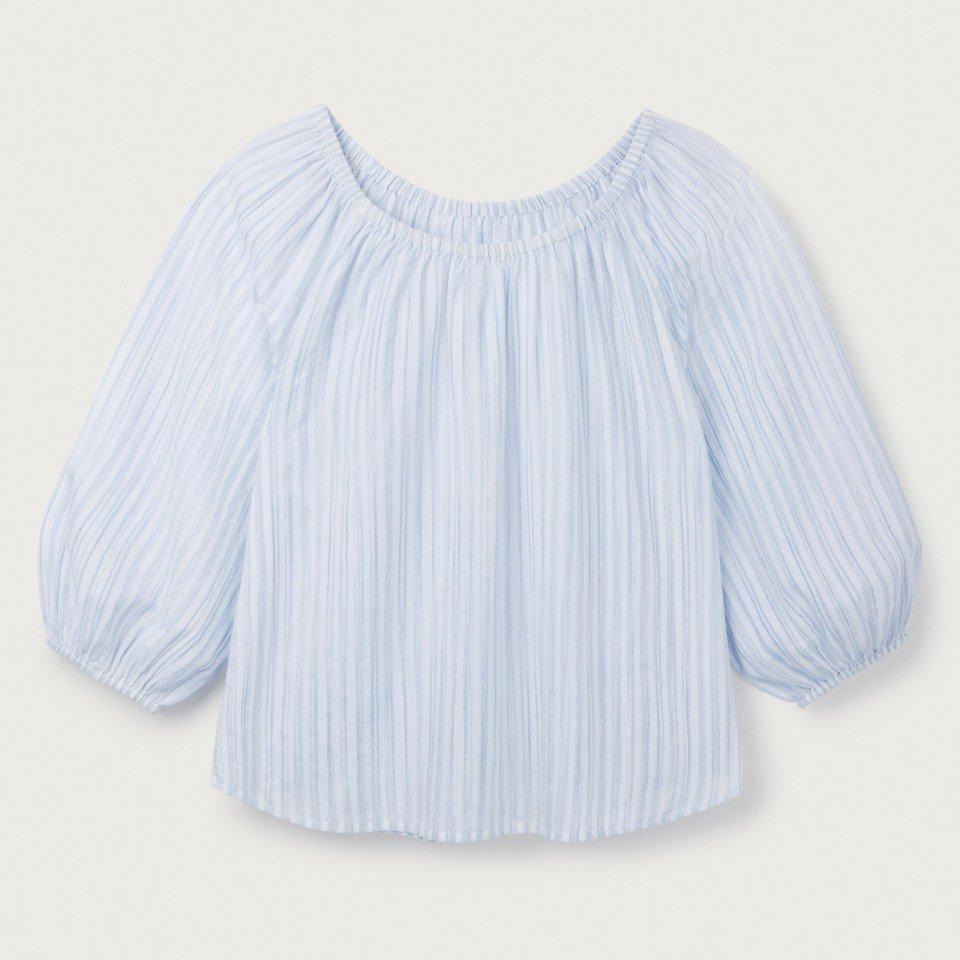 stripe blouse off the shoulder