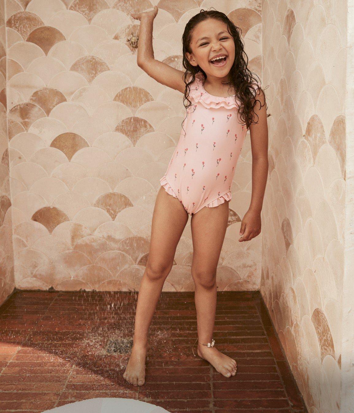 recycled-nylon flower swimsuit