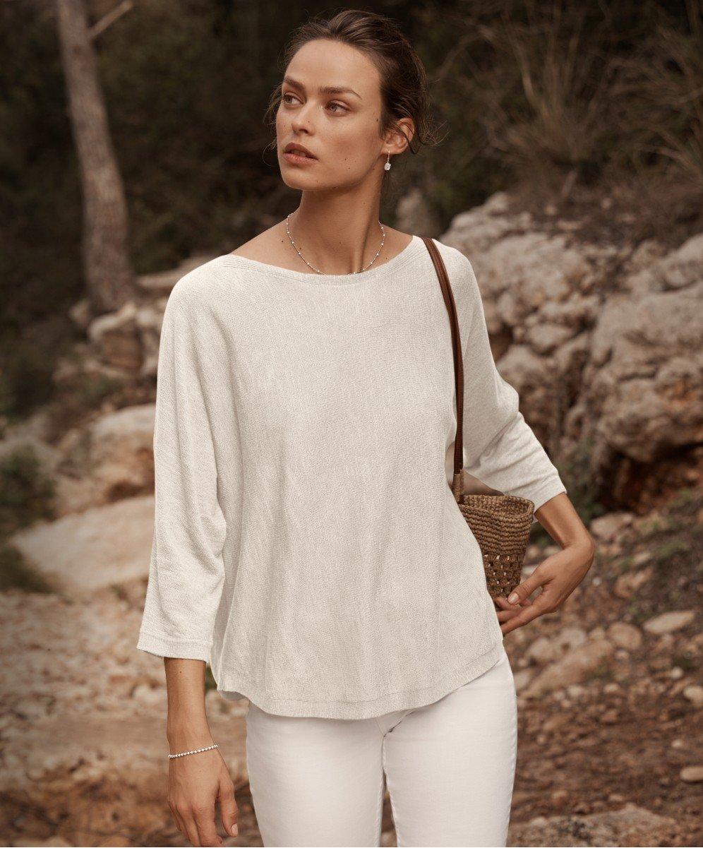 cotton slash neck jumper