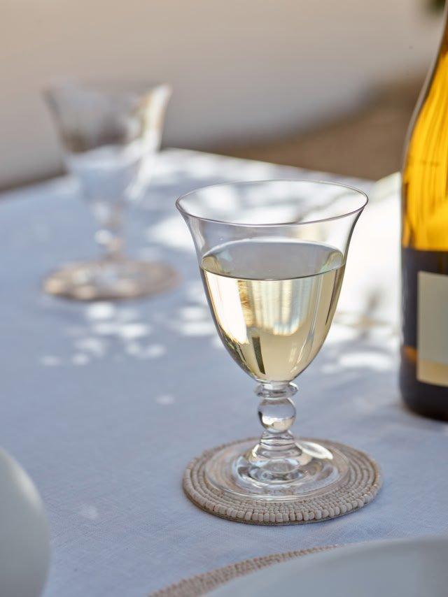 a glass of wine and a bottle of wine on a table
