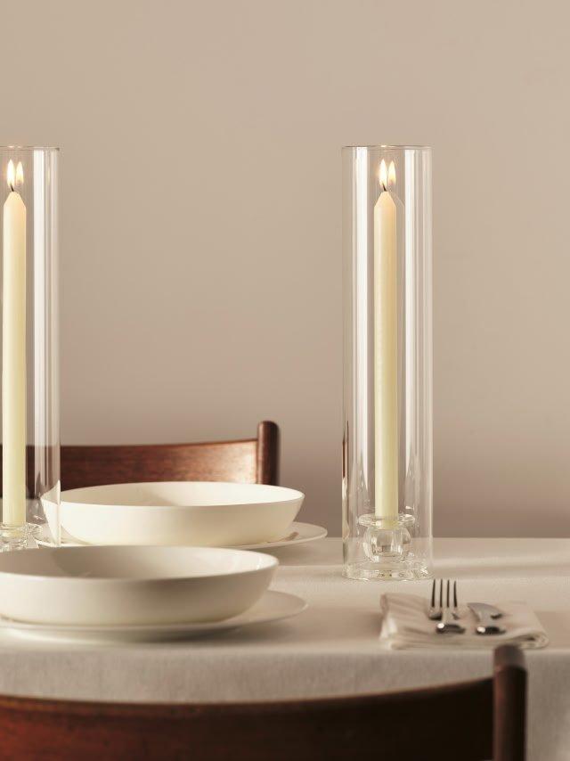 Glass Dinner Candle Hurricane
