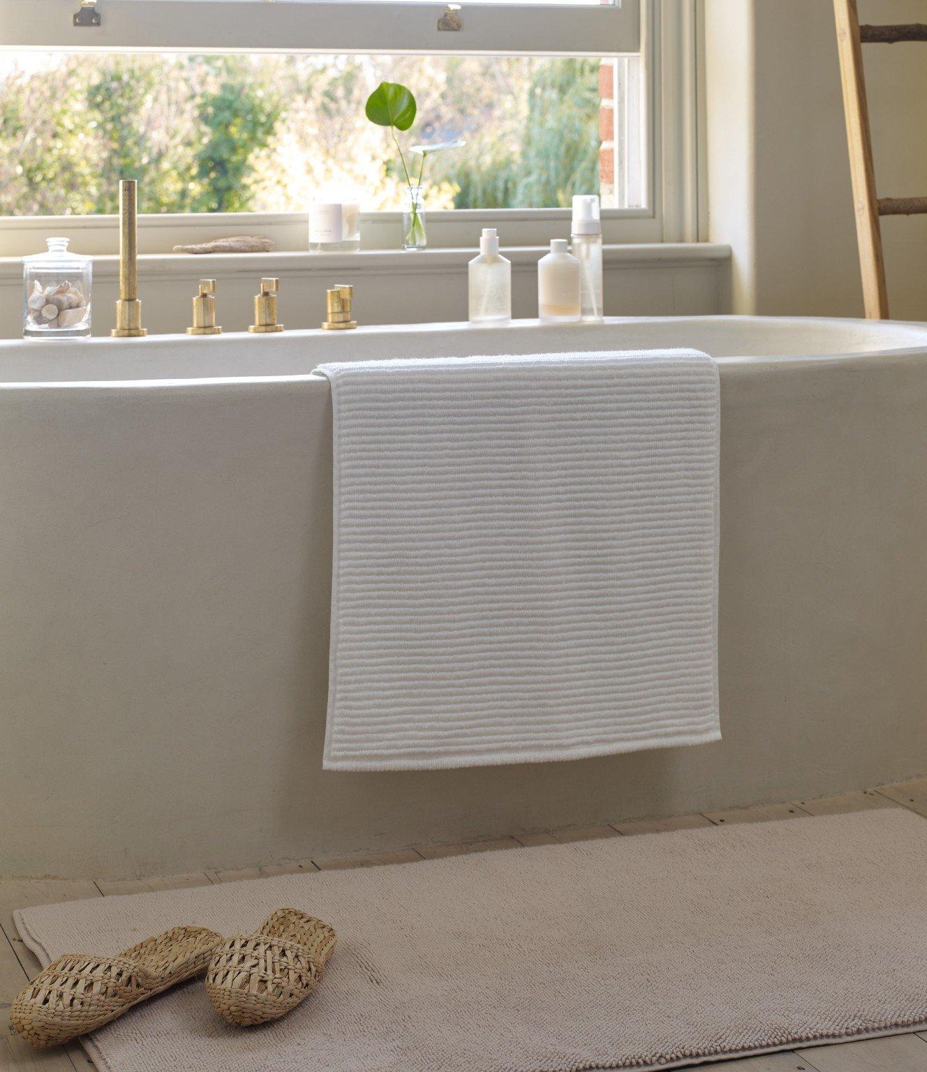 premium ribbed turkish cotton bath mat