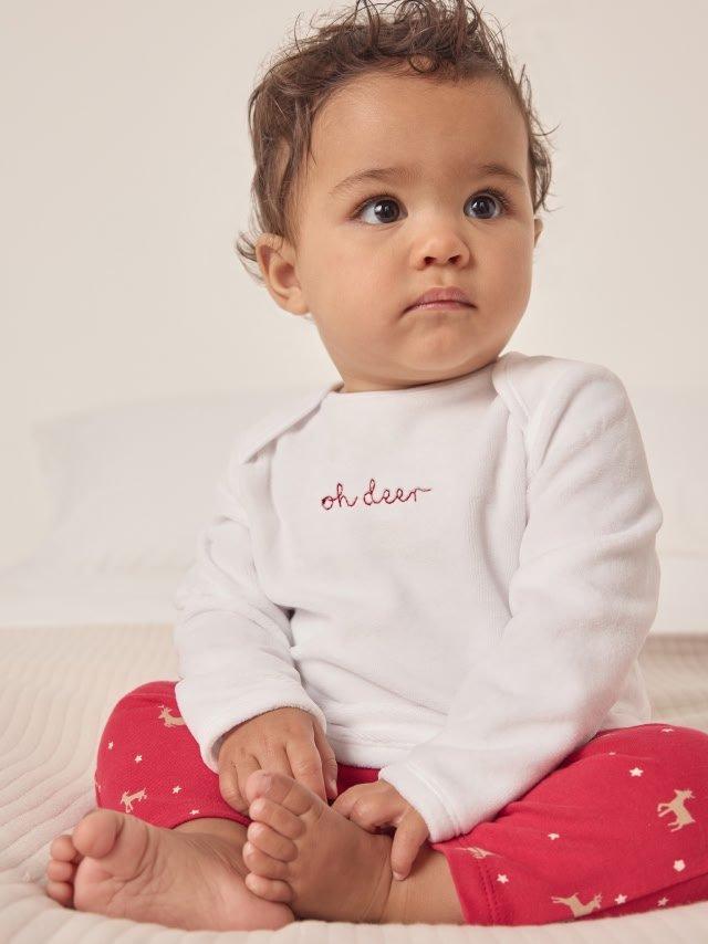 velour oh deer embroidered pyjamas