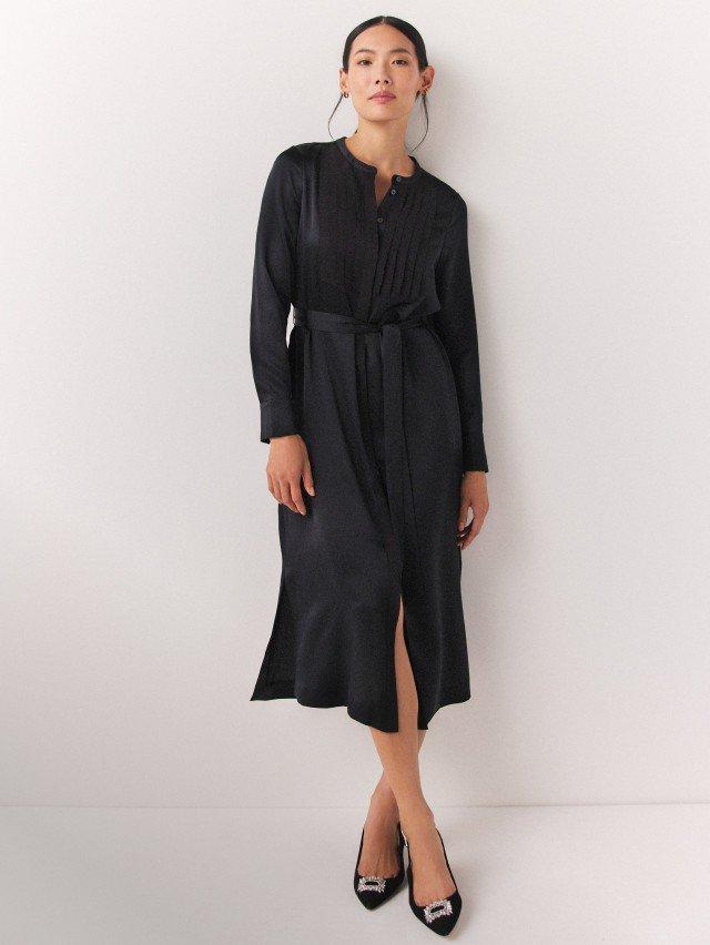 grosgrain bib detail shirt dress