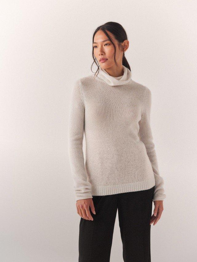 Cashmere Sparkle Layering Funnel-Neck Jumper