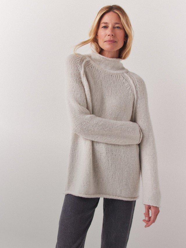 Funnel-Neck Jumper with Silk